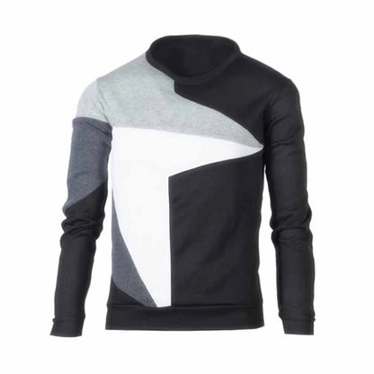 Men Autumn Winter Casual Athleisure Color Matching Plus Size Long Sleeve Sweatshirts