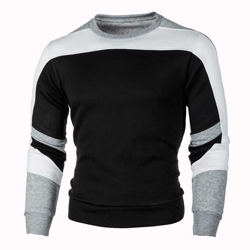 Wholesale Men Spring Autumn Casual Sports Color Matching Plus Size Long Sleeve Sweatshirts