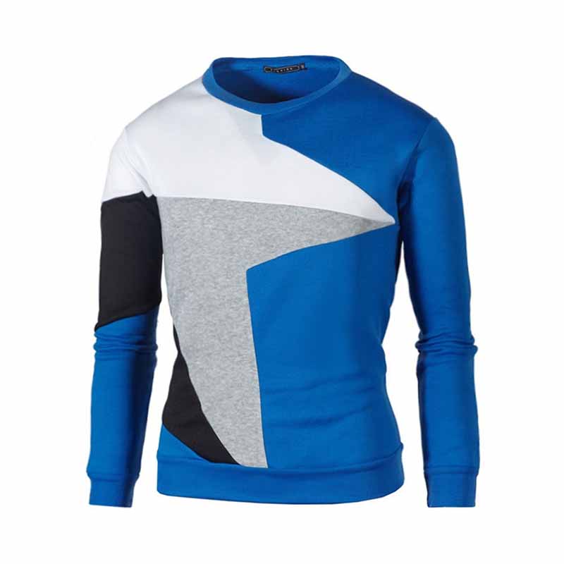 Wholesale Men Autumn Winter Casual Athleisure Color Matching Plus Size Long Sleeve Sweatshirts