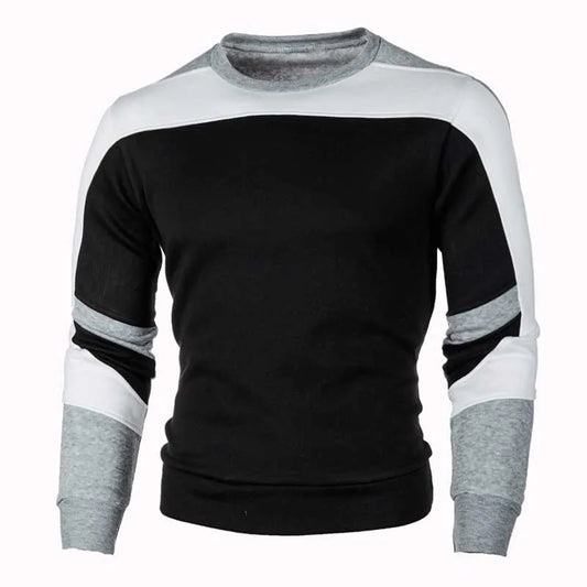 Men Spring Autumn Casual Sports Color Matching Plus Size Long Sleeve Sweatshirts