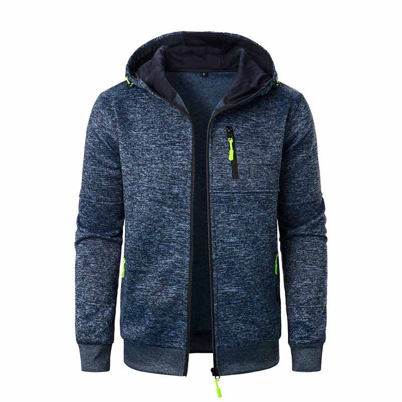 Wholesale Men Casual Sport Autumn Winter Basic Long Sleeve Cardigan Hoodies Coat