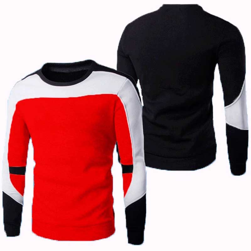 Wholesale Men Spring Autumn Casual Sports Color Matching Plus Size Long Sleeve Sweatshirts