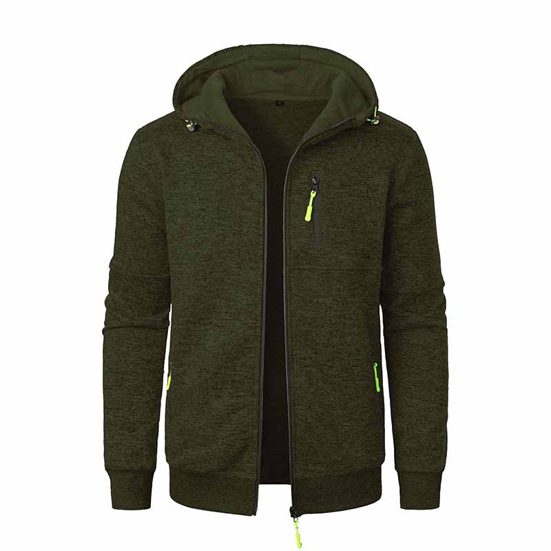 Wholesale Men Casual Sport Autumn Winter Basic Long Sleeve Cardigan Hoodies Coat