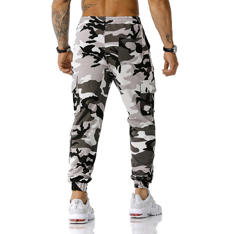 Wholesale Men Fashion Patchwork Camouflage Mid Waist Jogging Pants