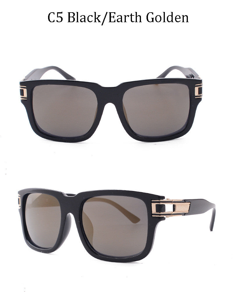 Wholesale Men Fashion Plastic + Metal Frame Square Sunglasses