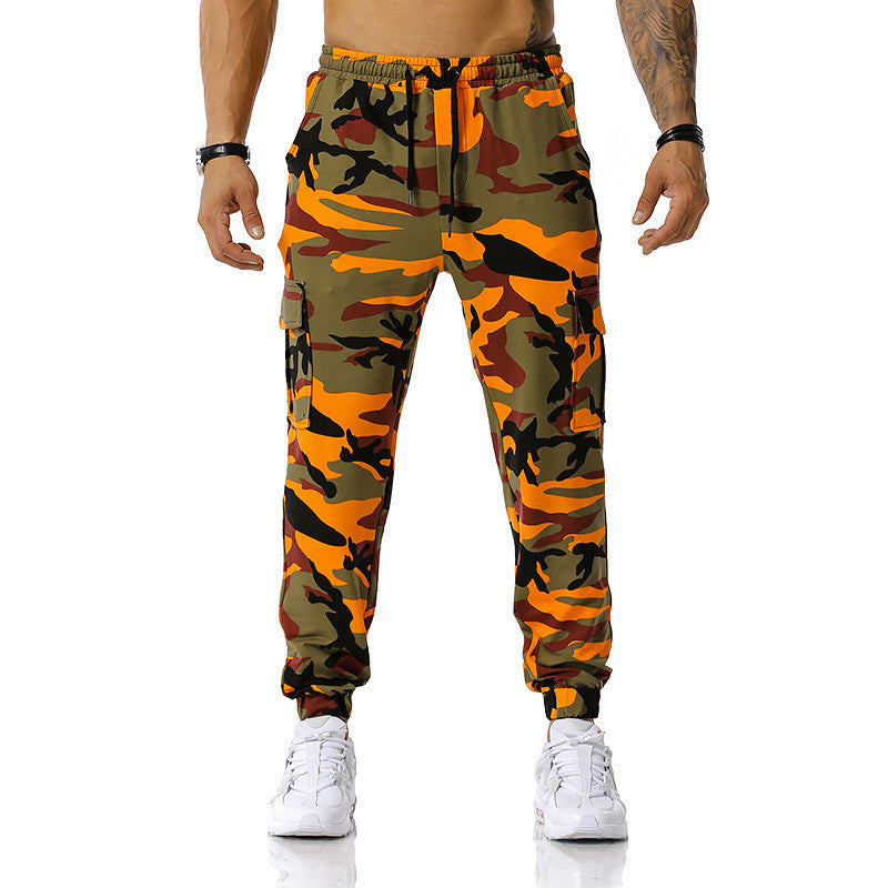 Wholesale Men Fashion Patchwork Camouflage Mid Waist Jogging Pants